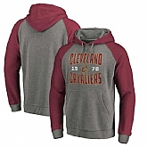 Cleveland Cavaliers Fanatics Branded Ash Antique Stack Tri Blend Raglan Pullover Hoodie Fyun,baseball caps,new era cap wholesale,wholesale hats